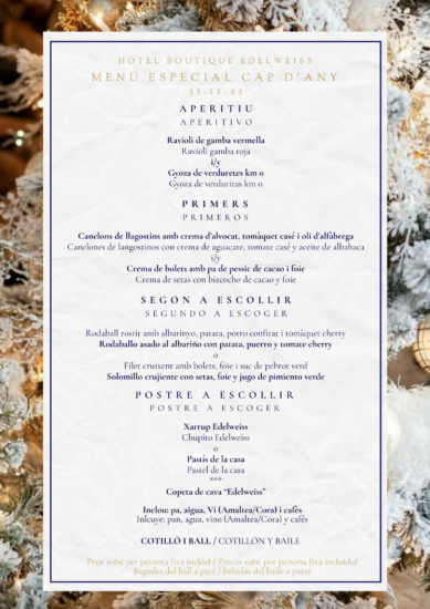 Menú Cap d'Any